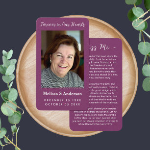 Forever in Our Hearts Funeral Prayer Photo Card