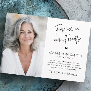 Forever in our hearts funeral sympathy thank you