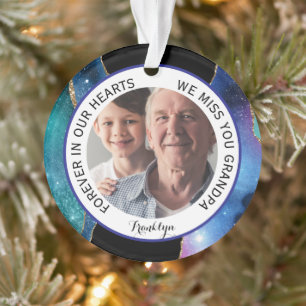 Forever in Our Hearts Grandpa Modern Ornament