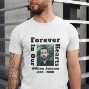 Forever In Our Hearts Grief In Loving Memory Photo T-Shirt