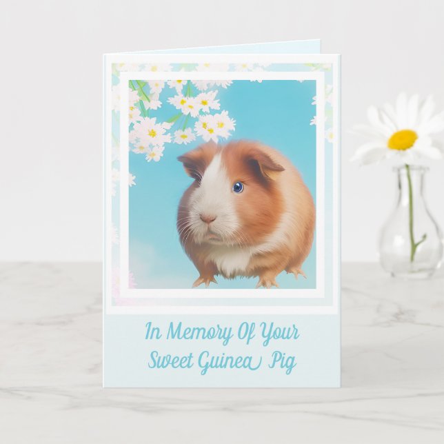 Forever in Our Hearts: Guinea Pig sympathy card  (Small Plant)