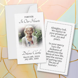 Forever in our Hearts Memorial Bookmark Prayer Card