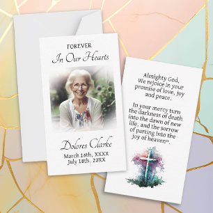 Forever in our Hearts   Memorial Bookmark Prayer Card