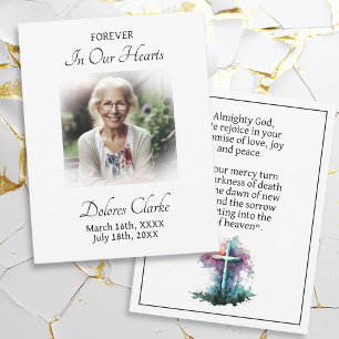 Forever in our Hearts Memorial Bookmark Prayer Card