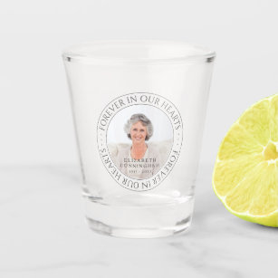 Forever In Our Hearts Memorial Elegant Photo Shot Glass