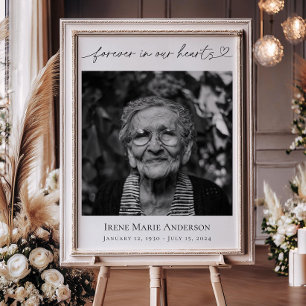 Forever in our Hearts Memorial Funeral Photo Poster