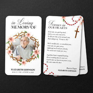 Forever in Our Hearts Memorial Funeral PrayerCard