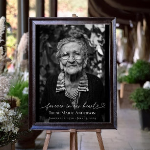 Forever in Our Hearts Memorial Funeral Tribute Poster