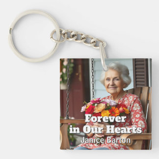 Forever in our Hearts | Memorial Keepsake Photo Key Ring