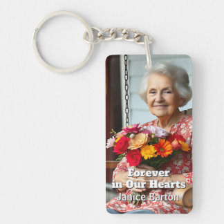Forever in our Hearts | Memorial Keepsake Photo Key Ring