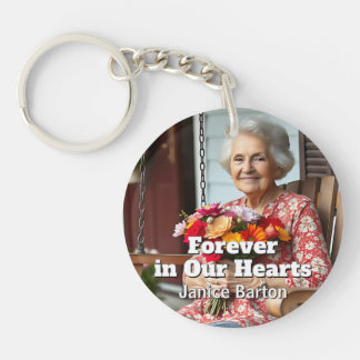 Forever in our Hearts | Memorial Keepsake Photo Key Ring