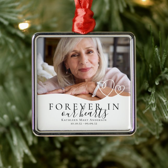 Forever in Our Hearts Memorial Metal Ornament (Tree)