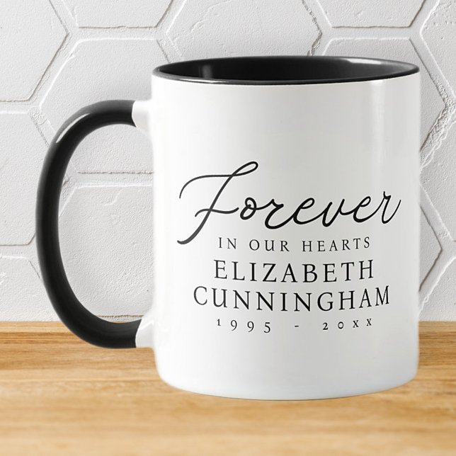 Forever in our Hearts Memorial Modern Chic Mug (Creator Uploaded)