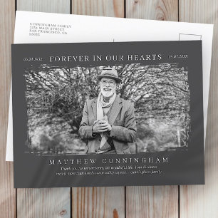 Forever in our Hearts Memorial Modern Simple Photo Postcard