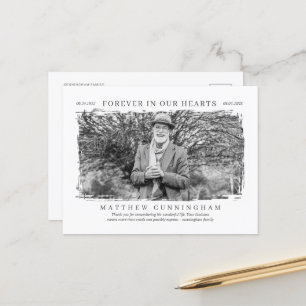 Forever in our Hearts Memorial Modern Simple Photo Postcard