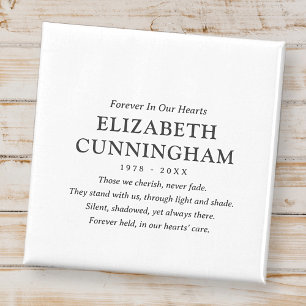 Forever In Our Hearts Memorial Modern Simple Quote Magnet