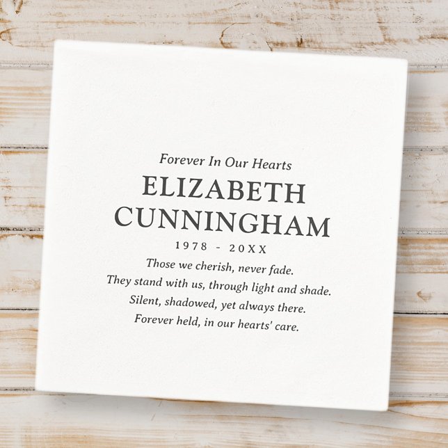 Forever In Our Hearts Memorial Modern Simple Quote Napkin (Creator Uploaded)