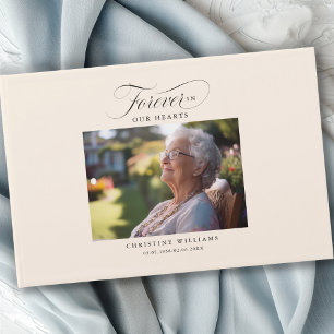"Forever in our Hearts" Memorial, Name, Photo Guest Book