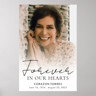 Forever in Our Hearts Memorial Photo Funeral Poster