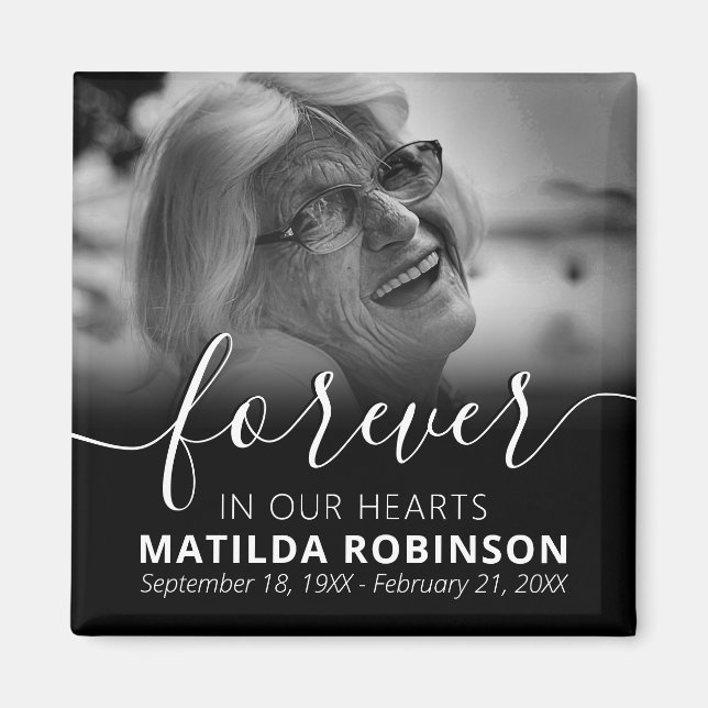 Forever in our Hearts Memorial Photo Magnet (Front)