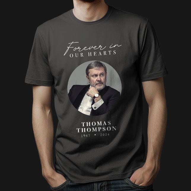Forever in Our Hearts Memorial Photo T-Shirt (Creator Uploaded)