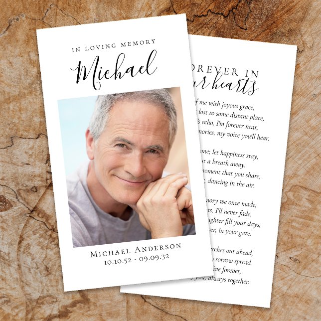 Forever in Our Hearts Memorial Prayer Card (Creator Uploaded)