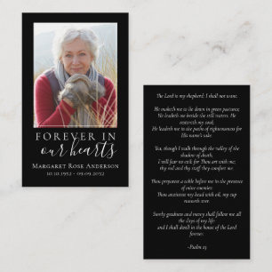 Forever in Our Hearts Memorial Prayer Card