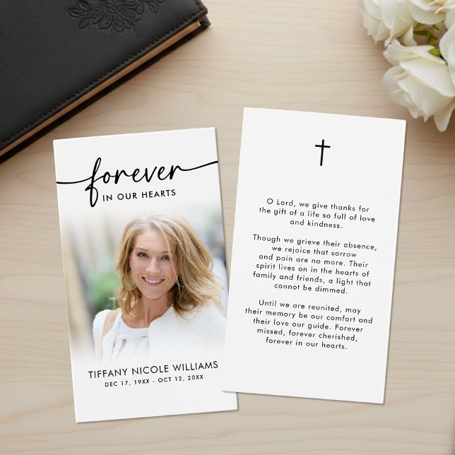 Forever in Our Hearts Memorial Prayer Cards (Creator Uploaded)