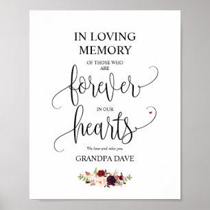 Forever In Our Hearts Memorial Sign v10