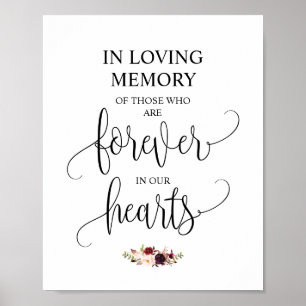 Forever In Our Hearts Memorial Sign v13