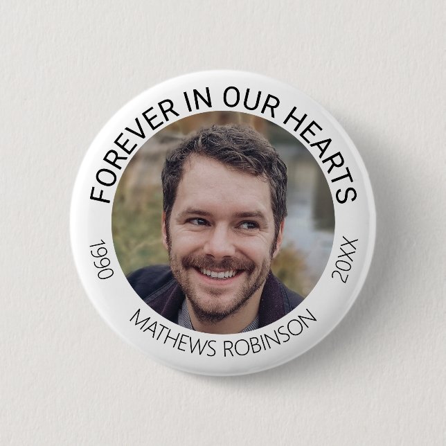 Forever in our hearts Memorial Tribute Funeral 6 Cm Round Badge (Front)
