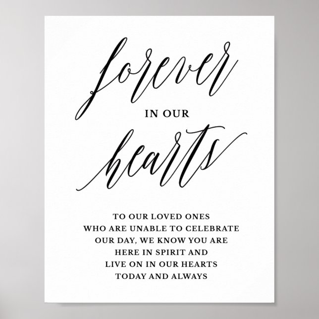 Forever in our hearts memorial wedding sign (Front)