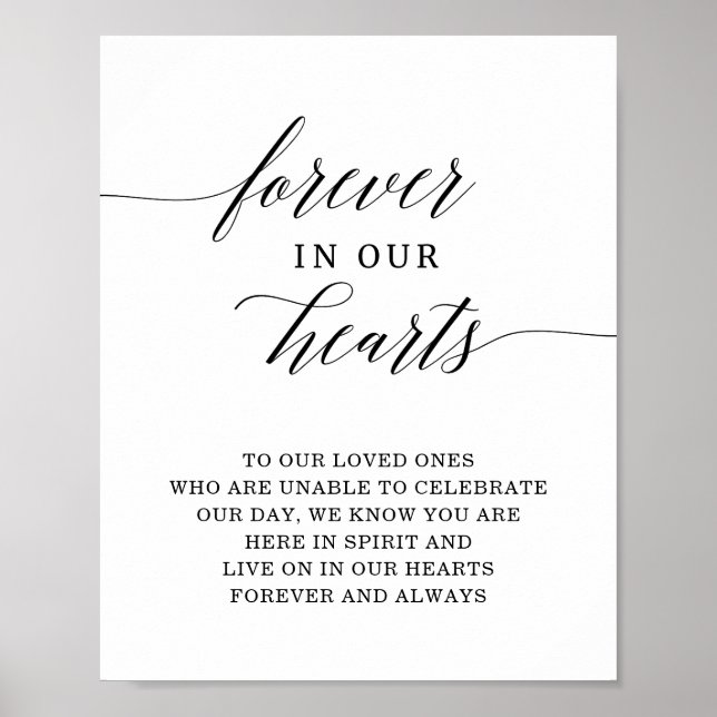 Forever in our hearts memorial wedding sign (Front)