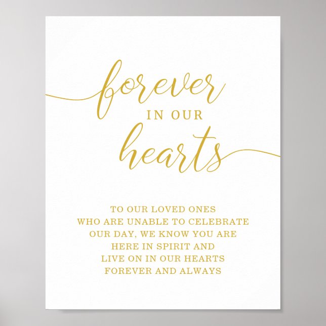 Forever in our hearts memorial wedding sign (Front)