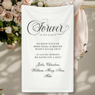 Forever In Our Hearts- Memorial White Banner