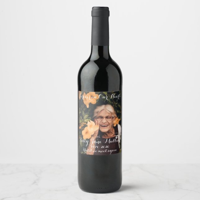 Forever in Our Hearts Memorial Wine Bottle Labels (Front)