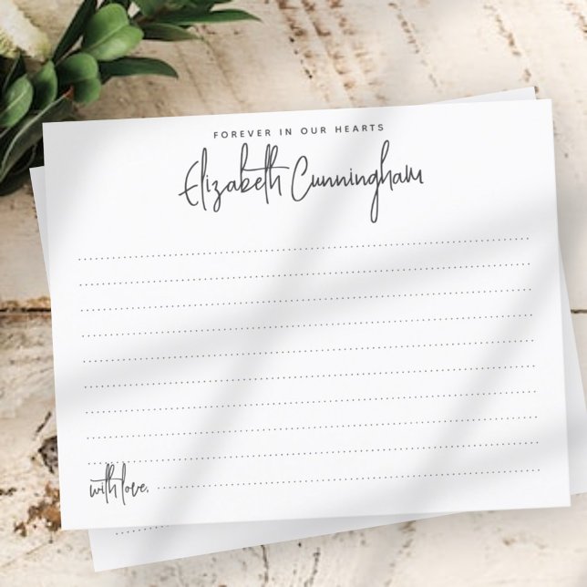 Forever in our Hearts Minimalist Attendance Card (Creator Uploaded)