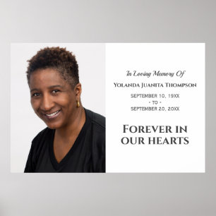 Forever In Our Hearts Modern Memorial Custom Photo Poster