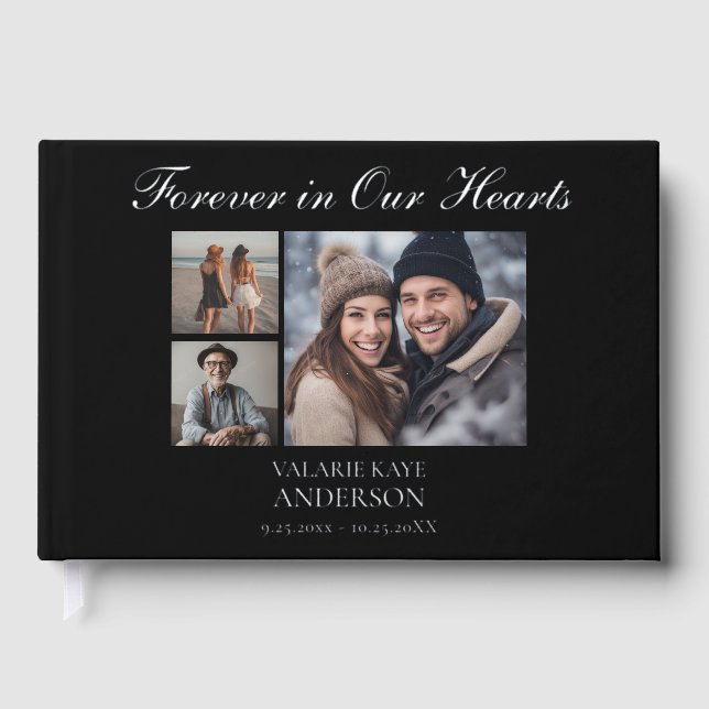 Forever in Our Hearts Multiple Photos Guest Book (Front)