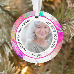 Forever in Our Hearts Mum Rainbow Glitter  Ornament