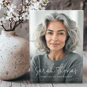 Forever in our hearts name memorial photo block