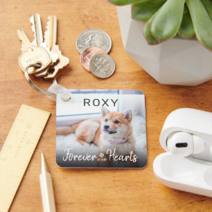 Forever in our Hearts Name Pet Loss Memorial Key Ring
