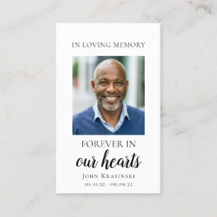 Forever in our hearts personalised funeral card