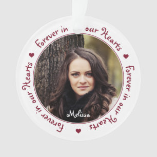 Forever in our Hearts Personalised Photo Memorial Ornament