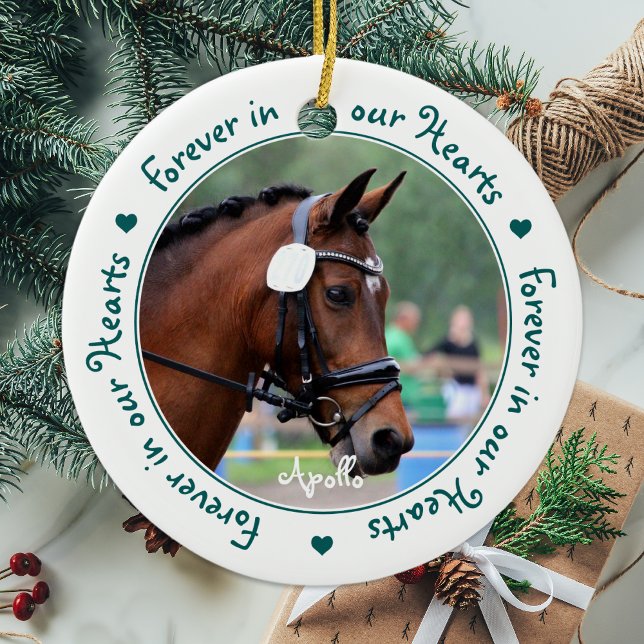 Forever in our Hearts Personalized Pet Memorial Ceramic Ornament (Creator Uploaded)