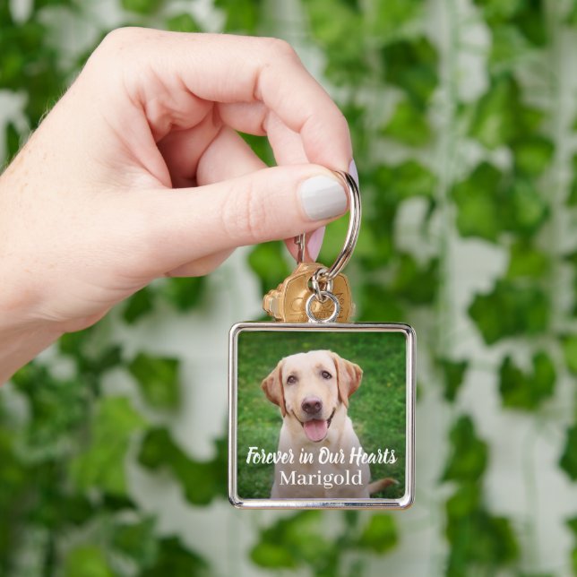Forever in Our Hearts Pet Dog Photo Keepsake Key Ring (Hand)