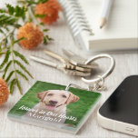 Forever in Our Hearts Pet Dog Photo Keepsake Key Ring<br><div class="desc">Keep your furry family member close to your heart with this beautiful photo keepsake keychain. Designed to honour the memory of a beloved dog,  cat,  or other pet. Features a 2-sided photo design with custom white 'Forever in Our Hearts' script overlay with name you can personalise.</div>