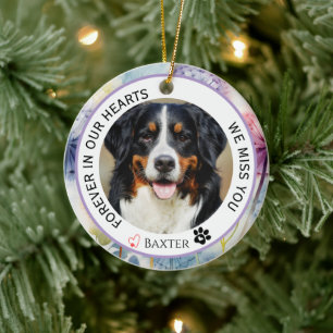 Forever in Our Hearts Pet Memorial  Ceramic Ornament