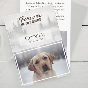 Forever in our hearts Pet memorial custom Thank You Card