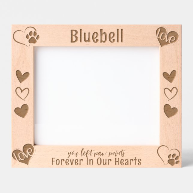 Forever In Our Hearts Pet Memorial Etched Frames (Front)